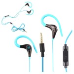 Słuchawki douszne z mikrofonem - Bass - kolor błękitny