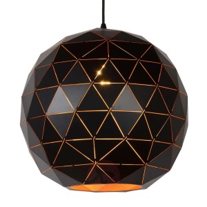 Czarna lampa wisząca Otona z metalu