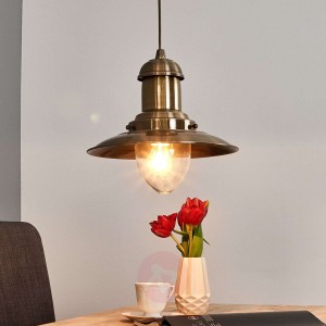 Lampa wisząca Fisherman Ø 32cm stary mosiądz