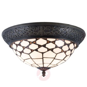 Secesyjna lampa sufitowa Kisa, styl Tiffany