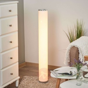 Ecris – lampa stojąca LED z brokatowym kloszem