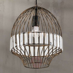 Zdobiona szkłem lampa wisząca klatka Palace Ø 31cm