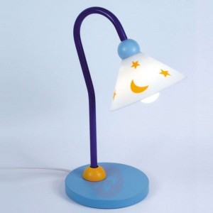 Jasno niebieska stołowa lampa do czytania Prinz