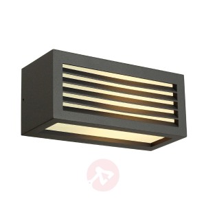 Antracytowa zewn. lampa ścienna BOX L E27