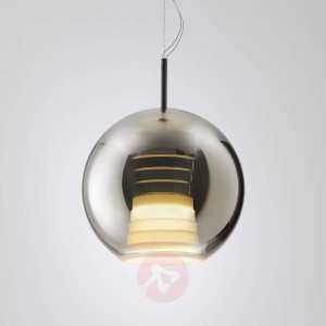 Szklana lampa wisząca Beluga Royal z LED, tytan