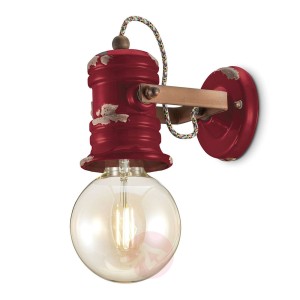 Lampa ścienna C1843, design vintage, bordowa