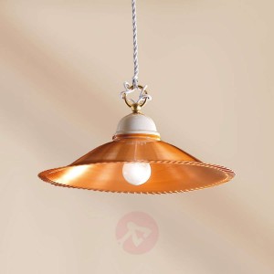 Luiza – klasyczna lampa wisząca, miedziany klosz