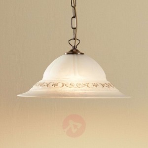 Szklana lampa wisząca Swietłana ze złotą dekoracją