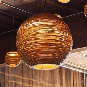 Ball okrągła lampa wisząca z kartonu 45 cm