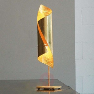 Lampa stołowa Hué, 70 cm wysokości, złoto płatkowe