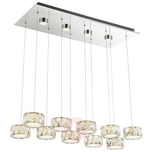10-punktowa lampa wisząca LED Amur z 4 spotami