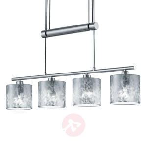 Lampa wisząca Garda 4pkt srebrne klosze z tworzywa