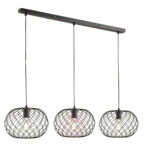 Lampa wisząca Justin z trzema plecionymi kloszami