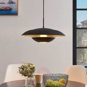 Lindby Sayra metalowa lampa wisząca czarno-złota