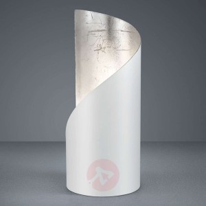 Piękna lampa stołowa Frank – biało-srebrna