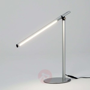 Lampa stołowa w srebrnej szarości
