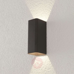 Ciemnoszary kanciasty kinkiet zewnętrzny LED Joshi