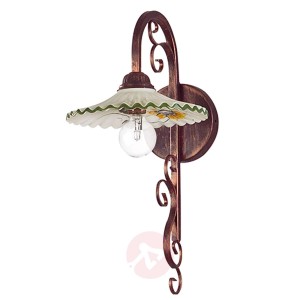 Lampa ścienna RUSTICANA, miedziana oprawa