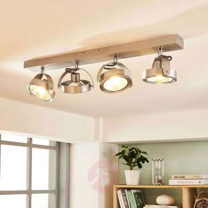 4-punktowa lampa sufitowa LED Lieven, aluminium