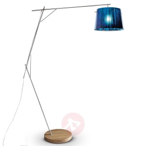 Kunsztowna lampa stojąca WOODY, niebieska