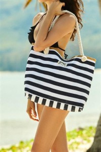 Torba plazowa Feliss 51x33cm 38131-99X Bialo-czarny