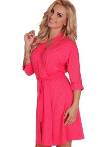 Szlafrok Audrey 941/Malinowy w kropki