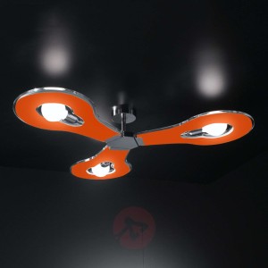 Innowacyjna lampa sufitowa Flat 3-pkt. pomarańcz.
