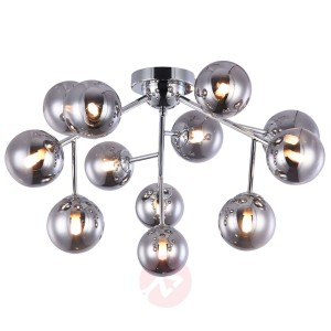 Lampa sufitowa szklana kula Dallas - 12-pkt. chrom