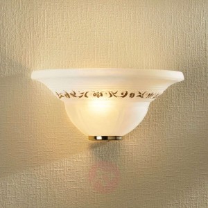 Szklana lampa ścienna Swietłana ze złotą dekoracją