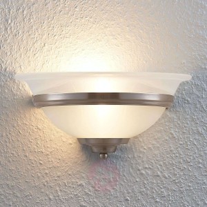 Lampa ścienna Irimia ze szkła, nikiel matowy