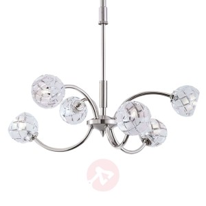 Lampa wisząca z kryształami Maderno, nikiel, 51cm