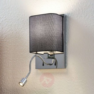 Tekstylna lampa ścienna Eleanor, ramię elast. LED