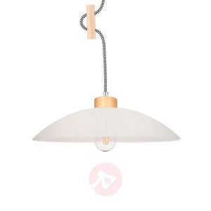 Lampa wisząca Jona z pięknymi drewnianymi detalami