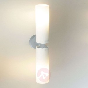 CUBE TWIN - podwójna lampa ścienna, nikiel mat