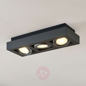 Spot sufitowy LED Ronka, GU10, 3-pkt., ciemnoszary