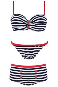 MARILYN TRZYCZĘŚCIOWY KOSTIUM KĄPIELOWY W MARYNARSKIE PASKI BLUE MARINE 3
