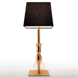 Urocza lampa stołowa Slim w czerni i złocie