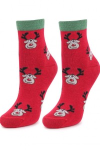 Skarpetki damskie z reniferem sc rudolf