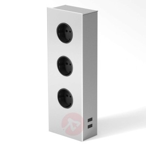 Gniazda USB - listwa zasilająca 3-gniazdowa stal