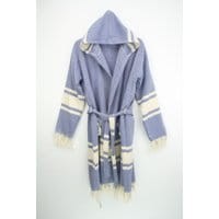 Szlafrok peshtemal Herringbone Stripe Royal Blue