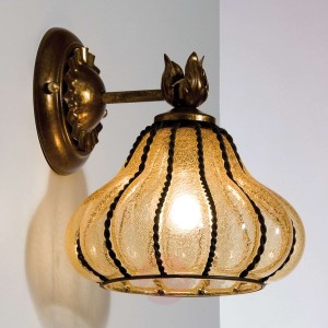 CARRO - lampa ścienna, brąz./bursztynowy