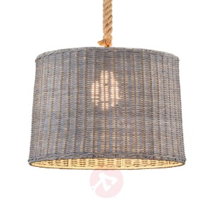 Lampa wisząca Rotin z rattanowym kloszem, 1-pkt.