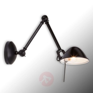 Regulowana lampa ścienna Torana, czarna