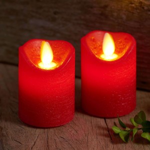 Świeca LED Sara Mini 2szt. czerwona, Ø 5cm, 7cm