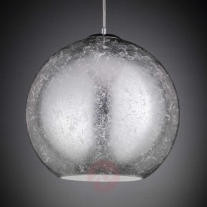 Fara - szklana lampa wisząca, srebrny dekor