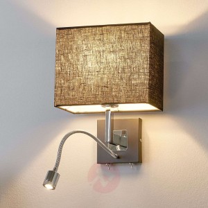 Czarna materiałowa lampa ścienna REBEKKA
