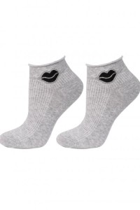 NISKIE SKARPETKI DAMSKIE Z USTAMI FOOTIES DARK KISS S34