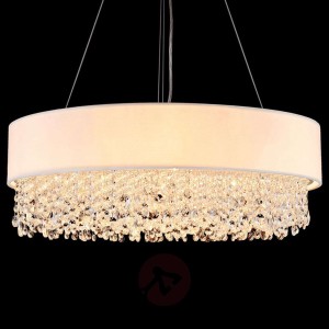 Dekorowana tekstylna lampa wisząca Manfred Ø 60 cm