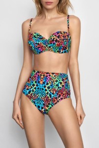 Wysokie figi kąpielowe w cętki Bahamas 2 multicolour