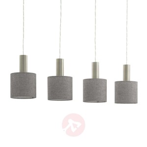 Lampa wisząca belka Concessa 4-pkt. płótno szara